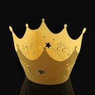 Bit Fly Princess Crown Baby Shower Birthday Party Laser Cut Celebration Decor Cupcake Wrapper Wraps Case (50pc... N12