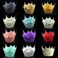 Bit Fly Princess Crown Baby Shower Birthday Party Laser Cut Celebration Decor Cupcake Wrapper Wraps Case (50pc... N14