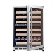 KingsBottle 50 Bottle Dual Zone Wine Cooler, Black N5