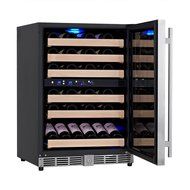 KingsBottle 50 Bottle Dual Zone Wine Cooler, Black N6