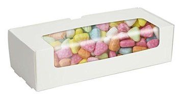 1-1/2 lb SILVER Tuck Top Candy Box with Window - Case of 250 N3