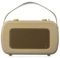 KitSound Jive Retro Portable DAB Radio with Dual Alarm Clock and Carry Handle - Cream/ Gold