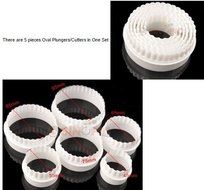 6x Round &amp; Wave Shape Cake Biscuit Cookie Fondant Cutter Sugarcraft Decorative
