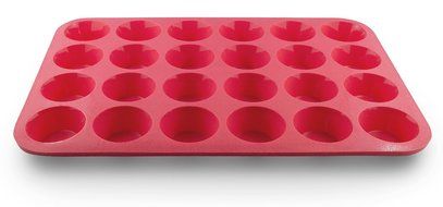 Grazia Silicone Muffin Pan, Red, 24-Cup N5