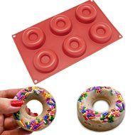 Windspeed 6-Cavity Savarin Silicone Mold for Donut/Cake/Bread/Cupcake/Cornbread Muffin Cups Donut Pan N3