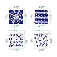 ART Kitchenware 8pcs/set Dolphins/Dots/Wall/Footprint Pattern Stencil Set for Cake Decorating,Stencil for Cake...