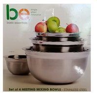 Basic Essentials Set of 4 Nesting Mixing Bowls