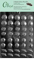 CybrTrayd N033-3BUNDLE Tiny Shell Assortment Chocolate Candy Mold with Exclusive Copyrighted Chocolate Molding...