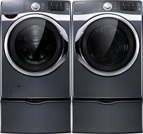 Samsung DV455GVGSGR 7.5 Cu. Ft. Onyx Stackable With Steam Cycle Gas Dryer N2
