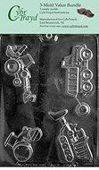 CybrTrayd J096-3BUNDLE Construction Vehicles Chocolate Candy Mold with Exclusive Copyrighted Chocolate Molding...