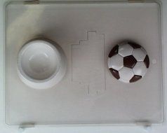 Soccer ball-shaped pour box. Soccer ball top. S056 Sports Chocolate Candy Mold