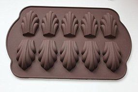 Creativemoldstore 1pcs 10 Holes Madeleine (HY1-032) Silicone Chocolate/Jelly/Puddin/Ice/Candy Baking Pan DIY Mold