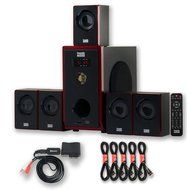 Acoustic Audio AA5103 Home Theater 5.1 Speaker System with Bluetooth and 5 Extension Cables N2