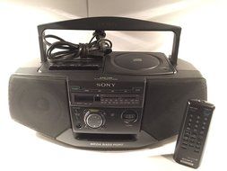 Sony CD Radio Cassette Recorder Mega Bass Model CFD-V25 With Remote