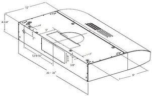 ELICA EAL330WT 30" Under Cabinet Mount Hood with 300 CFM, 3 Blower Speeds, Halogen Lighting, Dishwasher Safe Filters...