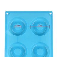 inkint 6 Cavity Silicon Donuts Cake Mold Food-grade Baking Pan Nonstick Doughnut Mould for Oven Microwave Freezer N4
