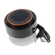 Foxnovo Bluetooth Speaker Wireless Shower Speaker with Built-in Mic (Black+Red) N5