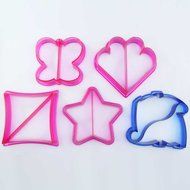 Vktech 5PCS Heart Shape Star Butterfly Elephant Sandwich Maker Bread Mold Mould St N4