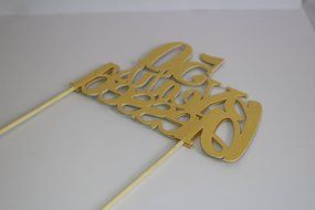 All About Details Gold 50-Years-Blessed Cake Topper N2