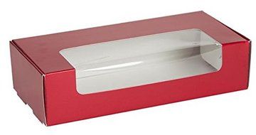 1-1/2 lb SILVER Tuck Top Candy Box with Window - Case of 250 N4