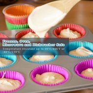 OMorc Baking Cups,24-PCS Silicone Baking Cups, Cupcake Liners, Muffin Cups Liners Molds, Reusable and Non-Stick... N2