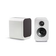 Q Acoustics 3010 Bookshelf Speaker Pair (Gloss White) + QED Silver Anniversary XT Speaker Cable Pair 6.5 Feet... N3