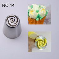 TecGeo(TM) 1pc Rose Russian Nozzle Tulip Stainless Steel Icing Piping Nozzles Big Size Cake Cupcake Decorator...