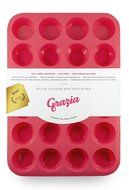 Grazia Silicone Muffin Pan, Red, 24-Cup N7