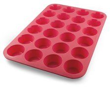 Grazia Silicone Muffin Pan, Red, 24-Cup N8