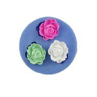 SHINA New Arrival Fondant Silicone Sugar Three Circular Peony Flowers Shaped Cake Craft Mold For Your Baby N4