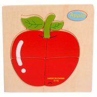 Apple Car Puzzles Toys ，BeautyVan Wooden Apple Puzzle Educational Developmental Baby Kids Training Toy N2