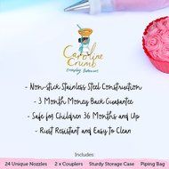27 Piece Cake Decoration Icing Tips Set With Piping Bag - Stainless Steel Dispenser Nozzle Kit For Professional... N6