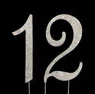 Large 12th Birthday Number Cake Topper with Sparkling Rhinestone Crystals - 4 1/2&quot; Tall - Cake Decoration Jewelry