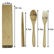 Natural Wooden Fork Spoon Chopstick Cutlery with Portable Box
