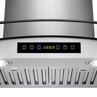 Golden Vantage 30" Wall Mount LED Display Touch Control High Quality Stainless Steel/Tempered Glass Vent Ductless... N4