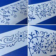 ART Kitchenware 3pcs Flower and Leaf Fondant Stencil for Wedding Cake Decorating DIY Cake Tools Set ST-824 Beige... N3