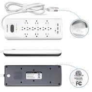 HOLSEM 5 Outlets Surge Protector Power Strip with 2 USB Charging Ports (5V/2.1A) and 4' Heavy Duty Extension Cord... N11