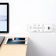 HOLSEM 5 Outlets Surge Protector Power Strip with 2 USB Charging Ports (5V/2.1A) and 4' Heavy Duty Extension Cord... N12