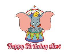 Dumbo Edible Image Photo Cake Topper Sheet Personalized Custom Customized Birthday - 1/4 Sheet - 78103