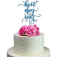 Sugar Yeti Made In USA Wedding Cake Topper Best Day Ever #16 Gold Mirror N8