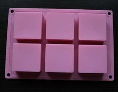 6-Square Silicone Cake Mold Chocolate Craft Candy Baking mold N2