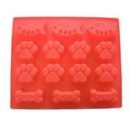 Y&amp;XL&amp;H 1Pcs Silicone Pets Dog Paws Bones Fish Baking Molds 14-cavity Mixed Food Grade Large Mats Trays N4
