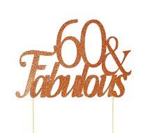 All About Details Copper 60-&amp;-fabulous Cake Topper N3