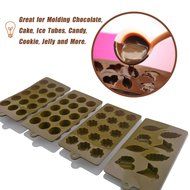 Silicone Chocolate Molds,Silivo 4 Pack 43-Cavity Molds-Leaf Round Plum Blossom Shape for Making Chocolate Chunks... N6