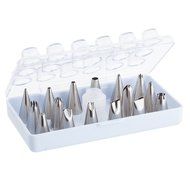 17-Piece Cake Decorating &amp; Icing Tips. Kit Includes 16 Stainless Steel Tips, Coupler &amp; Handy Storage Case. Piping... N3