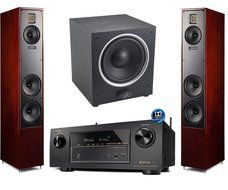 Martin Logan Motion 40 Black Floorstanding Speakers with Dynamo 500 Subwoofer and Denon AVR-X3200W A/V Receiver