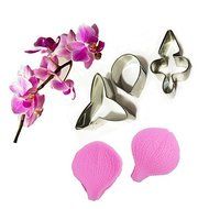 Y&amp;XL&amp;H Silicone Butterfly Orchid Petal Stainless Steel Cutter Flower Cutter Cake Decorating Moulds (Random Color) N2