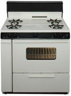 Premier SLK240TP Biscuit 36" Electronic Spark Gas Range with 3.9 Cu. Ft. Capacity Four Cooktop Burners 10" Tempered...