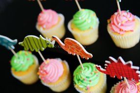 24 Dinosaur Cupcake Toppers Dinosaur food picks Dinosaur themed party N3