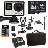 Go Pro Hero 4 Black 4K Camera / Music Edition w/ Outdoor Adventure Action Bundle